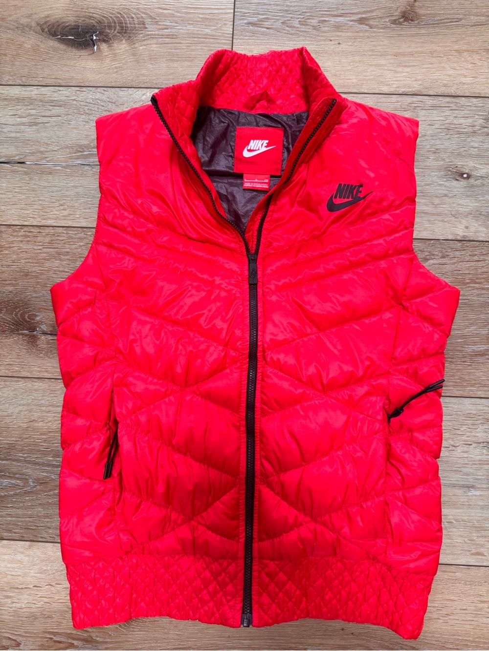Nike Bright Red Quilted Kids Puffer Vest